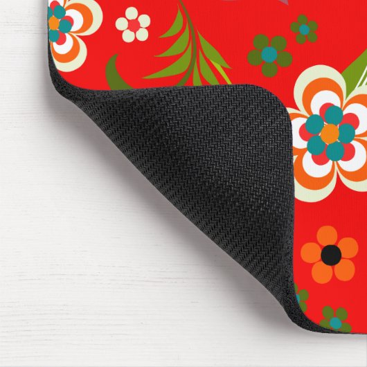 素晴らし可愛いカッコいいガーリーレトロフローラファッション マウスパッド (コーナー)