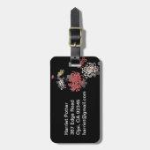 素晴らし可愛いカッコいいガーリーレトロフローラファッション ラゲッジタグ (正面縦)