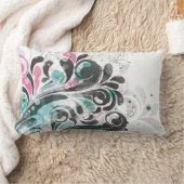 素晴らし可愛いカッコいいガーリーレトロフローラファッション ランバークッション (ブランケット)