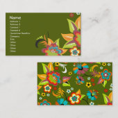 素晴らし可愛いカッコいいガーリーレトロフローラファッション 名刺 (正面/裏面)