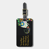 素晴らし可愛いガーリーフローラ ラゲッジタグ (正面縦)