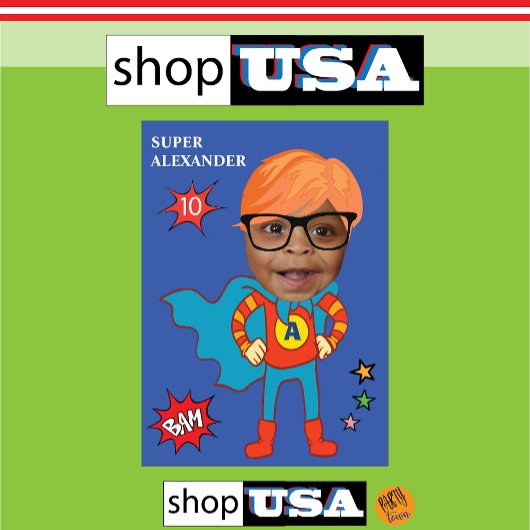 素晴らし子の写真とスーパーヒーローおもしろい 招待状