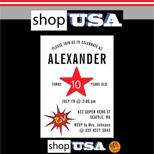 素晴らし子の写真とスーパーヒーローおもしろい 招待状