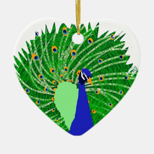 素晴らし孔雀オリジナルアートbyソフィーage Ten セラミックオーナメント (正面)