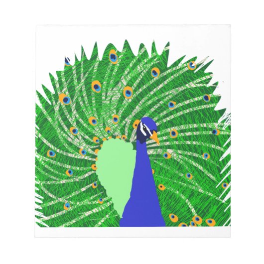 素晴らし孔雀オリジナルアートbyソフィーage Ten ノートパッド (正面)