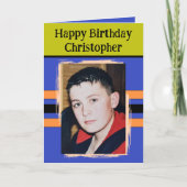 素晴らし孫の追加フォトパープル誕生日 カード (正面)