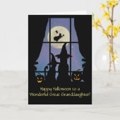 素晴らし孫娘かわいいハッピーハローウィンドッグキャット カード (黄色い花)