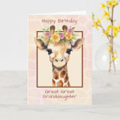 素晴らし孫娘素晴らし誕生日スウィートサファリ カード (黄色い花)