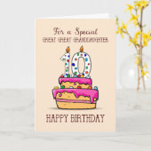 素晴らし孫娘素晴らし10日目スウィートケーキ カード (黄色い花)