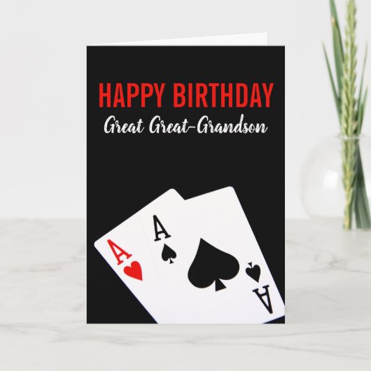 素晴らし孫素晴らしトランプのポーカー誕生日カード カード (正面)