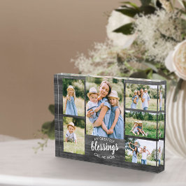 素晴らし恵みは私をママと呼ぶ6 Photo Gray Wood フォトブロック