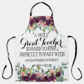 素晴らし感謝してい先生謝礼ギフト引用文 エプロン (正面)