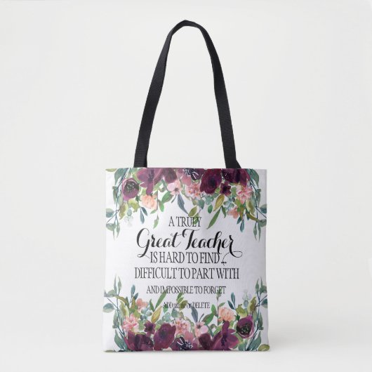 素晴らし感謝してい先生謝礼ギフト引用文 トートバッグ (正面)