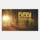 「素晴らし成果」感動的引用文 長方形シール (正面)