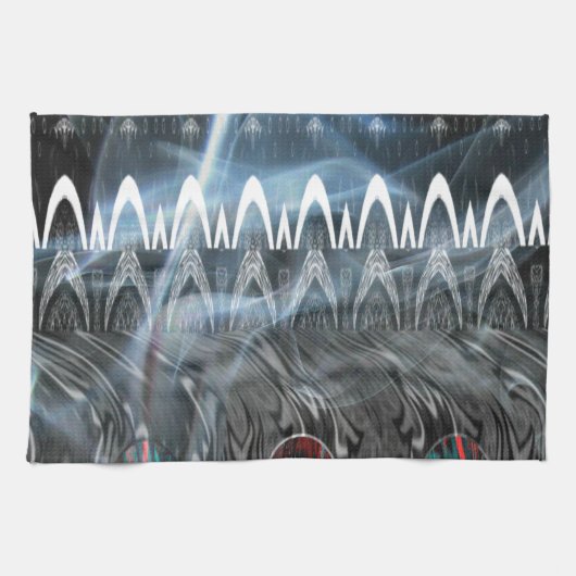 素晴らし抽象芸術アートプリント キッチンタオル (横)