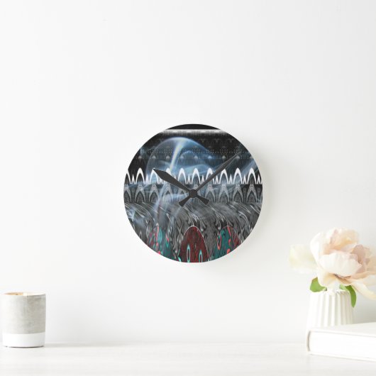 素晴らし抽象芸術アートプリント ラウンド壁時計 (ホーム)