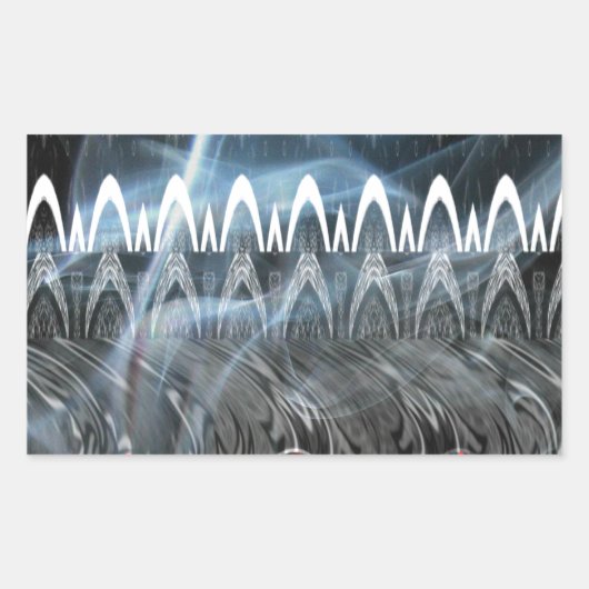 素晴らし抽象芸術アートプリント 長方形シール (正面)