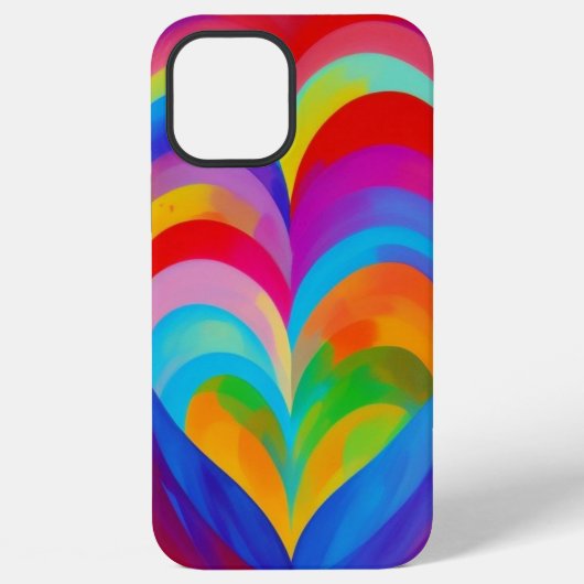 素晴らし抽象芸術ハート iPhoneケース (裏面)