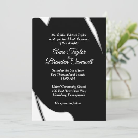 素晴らし抽象芸術夕べ結婚式招待状 招待状 (スタンド正面)