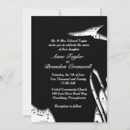 素晴らし抽象芸術音楽テーマ結婚式招待状 招待状