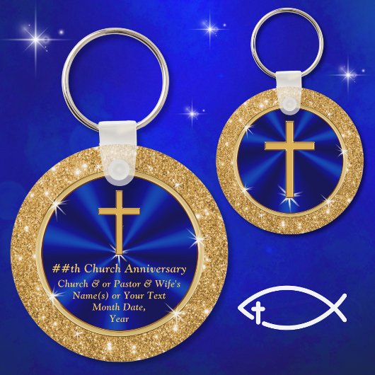 素晴らし教会パーソナライズされたの好意、青金ゴールド キーホルダー