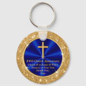 素晴らし教会パーソナライズされたの好意、青金ゴールド キーホルダー (正面)