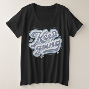 素晴らし文字効果l感動的引用文黒 プラスサイズTシャツ