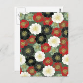 素晴らし日本のガーリークールレトロフローラ ポストカード (正面/裏面)