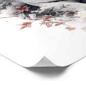 素晴らし日本のスタイルアートホワイトタイガープリント ポスター (角)