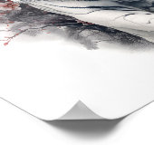 素晴らし日本のスタイルアートホワイトタイガープリント ポスター (角)