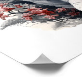 素晴らし日本のスタイルアートホワイトタイガープリント ポスター (角)