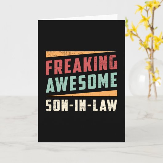 素晴らし最高の義理の息子のギフト誇りを持ったアイディア カード (黄色い花)