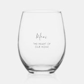 素晴らし母 |私たちの家のハート母の日 ステムなしワイングラス (正面)