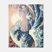 素晴らし波ピインスパイアック桜美学 フリースブランケット (正面)