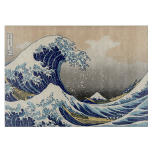 素晴らし波神日本の川絵画の カッティングボード