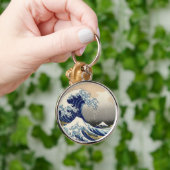 素晴らし波神日本の川絵画の キーホルダー (手)