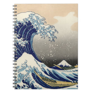 素晴らし波神日本の川絵画の ノートブック