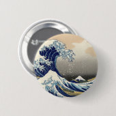 素晴らし波神日本の川絵画の 缶バッジ (正面&裏面)