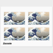 素晴らし波神日本の川絵画の 長方形シール (シート)