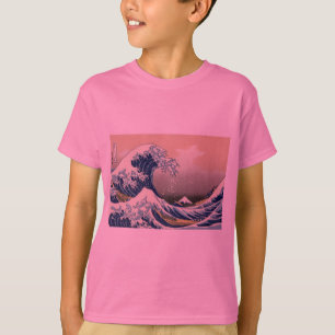素晴らし波神日本の川絵画の Tシャツ