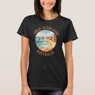 素晴らし海ロードオーストラリア動揺してサークルレトロ Tシャツ