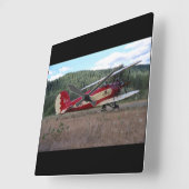 素晴らし湖、二面レプリカ_航空クラシック機 スクエア壁時計 (傾斜)