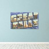 素晴らし滝，モンタナ – ラージレターシーン2 キャンバスプリント (インサイチュ (ウッドフロア))