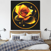 素晴らし独身の金ゴールドバラ キャンバスプリント (インサイチュ (寝室))