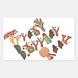 素晴らし珊瑚 長方形シール