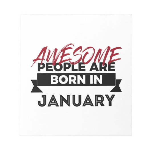 素晴らし生まれ1月ベビー誕生日 ノートパッド (正面)