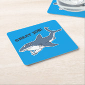 素晴らし白素晴らしおもしろい人漫画 スクエアペーパーコースター (アングル)