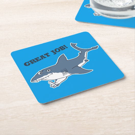 素晴らし白素晴らしおもしろい人漫画 スクエアペーパーコースター (アングル)