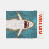 素晴らし白鮫の攻撃パーソナライズされた海おもしろい フリースブランケット (正面(横))