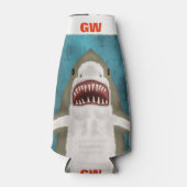 素晴らし白鮫の攻撃パーソナライズされた海おもしろい ボトルクーラー (正面)